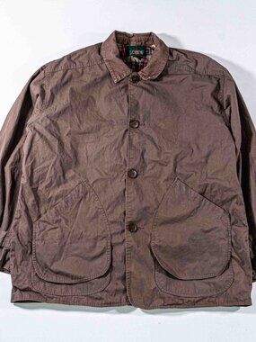 Vintage J Crew Oarsman Chore Jacket XL Brown Made in Taiwan Corduroy Collar